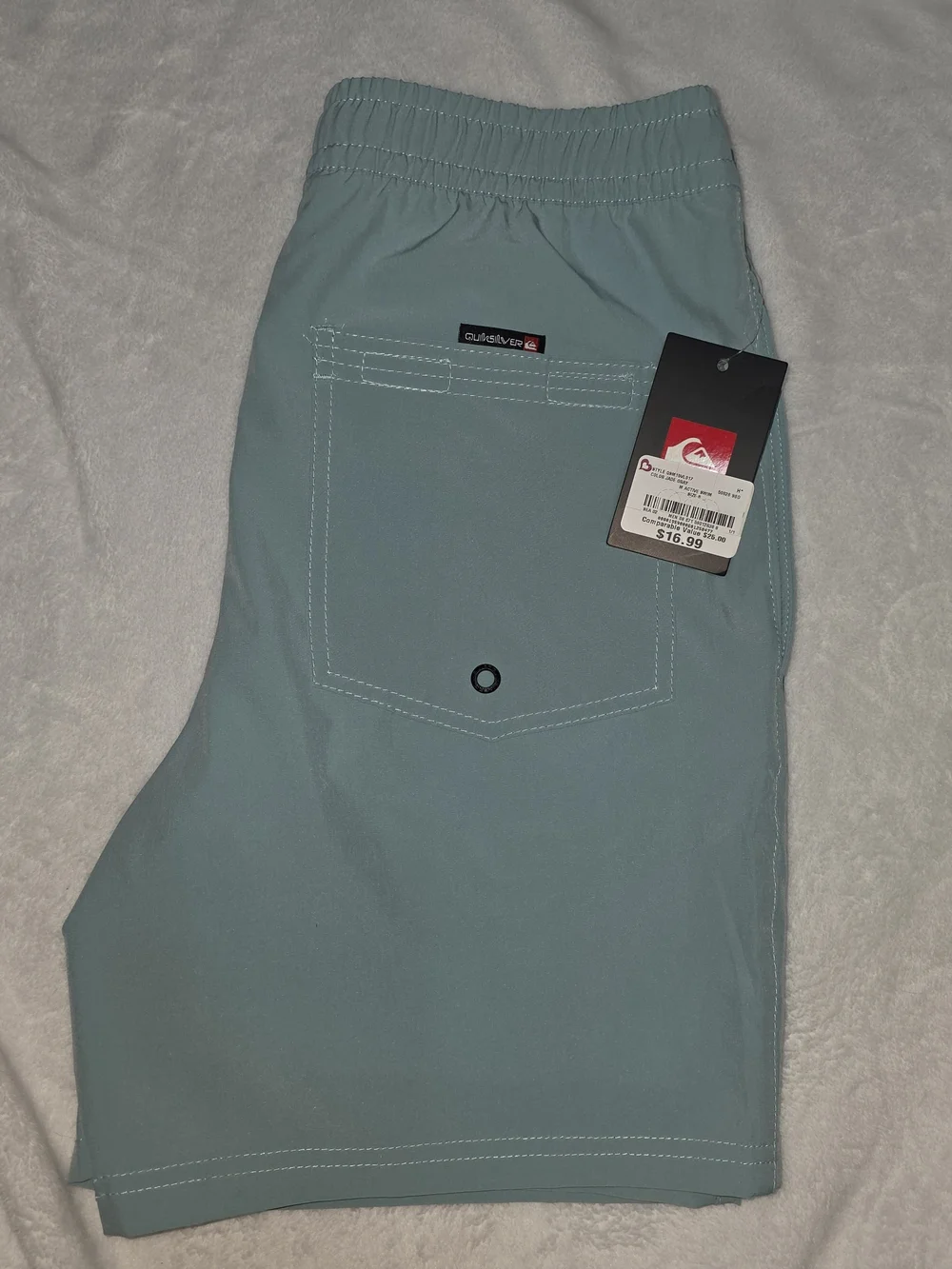 Quiksilver Men's Teal Hybrid Shorts with Black Drawstring